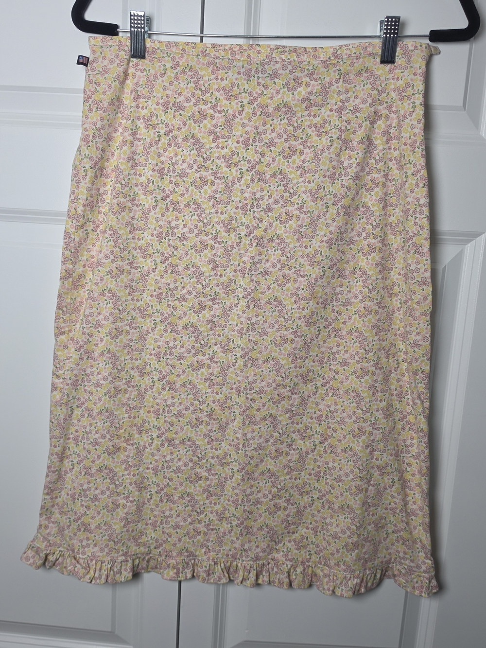 Polo Jeans Ralph Lauren Vintage Floral Ruffle Midi Skirt 10 Y2K